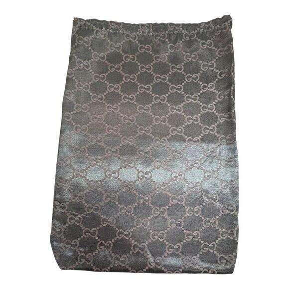 Gucci Black Monogram Logo All Over Drawstring Dust Bag Accessories Purse Handbag - Picture 3 of 6